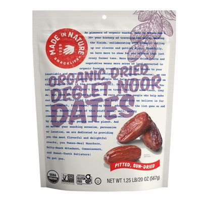 Made In Nature Organic Dried Deglet Noor Dates, 20 Ounce (Pack of 1) - Vegan Snack, Non-GMO, Unsulfured, Gluten Free, Kosher