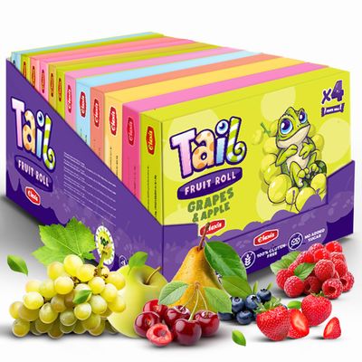 Tail Fruit Roll Healthy Snacks 48 MIX Individual Packs  Variety Flavors for Kids and Adults. No added sugar, non-GMO, source of vitamins, fiber.