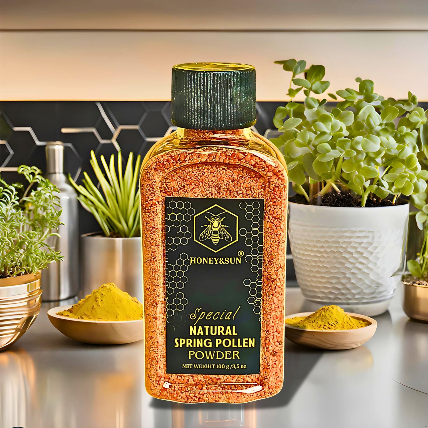 EARLY SPRING BEE POLLEN I POWDER I (5 Different Spring Pollen Compositions) I Organic Bee Pollen I Minerals-Amino Acids &amp; Protein I Gluten Free (3.5 oz) I Halal