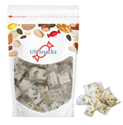 US Snacks Gourmet Pistachio Nougat, Individually Wrapped Soft Nougat Candy (1 Pound (Pack of 1))