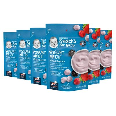 Gerber Baby Snacks Yogurt Melts, Mixed Berries, 1 Ounce (Pack of 7)