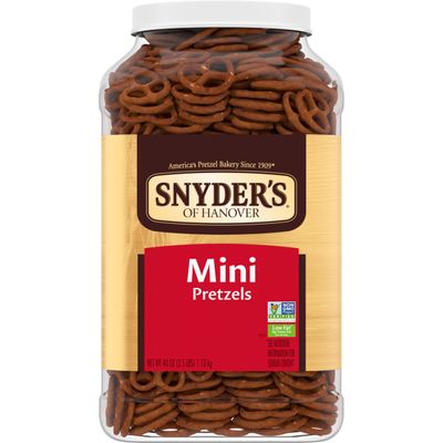 Snyder&#39;s of Hanover Pretzels, Mini Pretzels, 40 Oz Canister