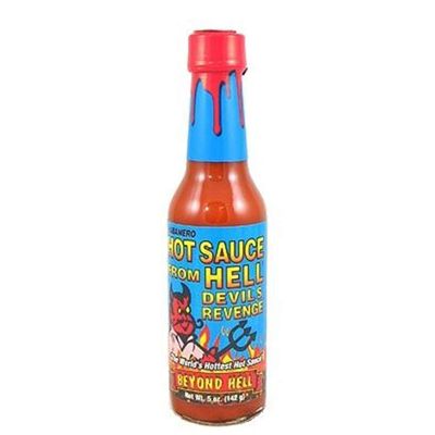 Hot Sauce From Hell Devil&#39;s Revenge - 5 Ounce - Gourmet Habanero Hot Sauce with Capsicum Extract for Chicken Wings - Perfect for the Fan of Extra Hot Hot Sauces - Dance with the Devil!