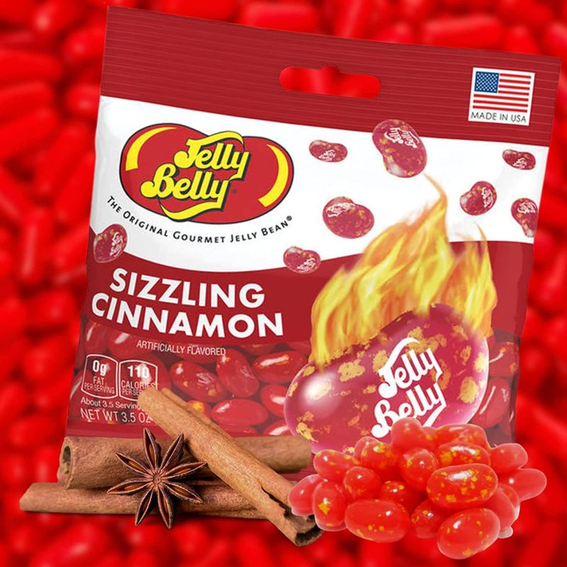 Needzo Sizzling Cinnamon Jelly Beans and Unbearably Hot Gummy Bears, Spicy Gourmet Chewy Candies, Bulk Shareable Candy, Pack of 2, 3 Ounces