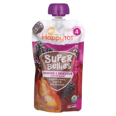 HAPPY TOT Organic Pear Beets Blackberries Immunity Baby Food, 4 OZ