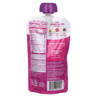 HAPPY TOT Organic Pear Beets Blackberries Immunity Baby Food, 4 OZ