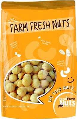 Dry Roasted Macadamia Nuts Unsalted (1 Lb.) - Oven Roasted Without Oil - Vegan &amp; Keto Friendly - Baked in Small Batches for Added Freshness - Farm Fresh Nuts Brand