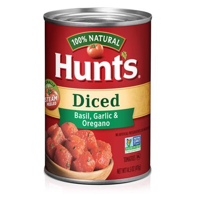 Hunt&#39;s Diced Tomatoes with Basil, Garlic &amp; Oregano, Keto Friendly, 14.5 oz