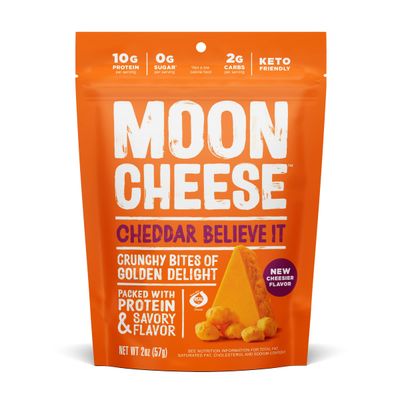 MOON CHEESE, SNACK, MEDIUM CHEDDAR - Pack of 12