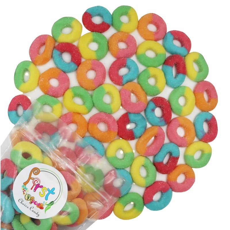 FirstChoiceCandy Gummy Rings (Neon, 1 Pound (Pack of 1))