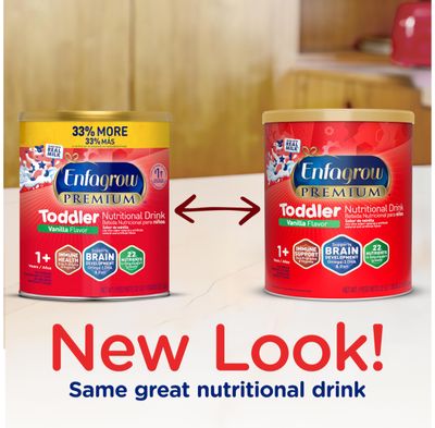 Enfagrow Premium Toddler Nutritional Drink, Natural Vanilla Flavor, Omega-3 DHA for Brain Support, Prebiotics & Vitamins for Immune Health, Non-GMO, Powder Can, 32 Oz (Pack of 1