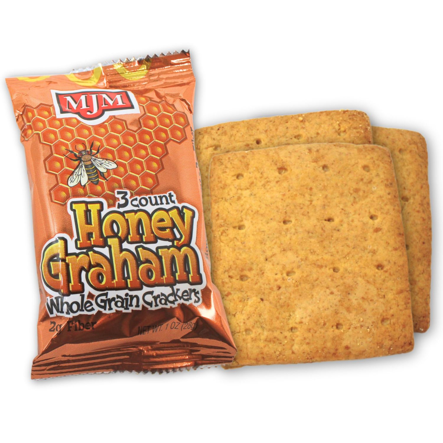 MJM Honey Graham Crackers - Case of 50 Packs  Wholesome and Flavorful Snack  Perfect for Any Occasion  Healthy and Satisfying