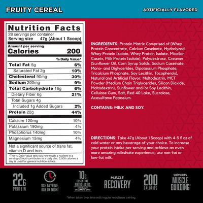 BSN SYNTHA-6 Whey Protein Powder with Micellar Casein, Milk Isolate, Fruity Cereal, 28 Servings (Packaging May Vary)
