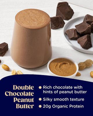 Enchant Organic Protein Powder, Double Chocolate Peanut Butter flavor - Great Taste, 20g Plant Protein, 5g Prebiotic fiber, USDA Organic, Non-GMO, Plant-based, Non-Dairy, Vegan, 0.91 lb