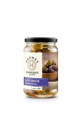 Hermes Dimarakis Olive Snack with Greek herbs imported from Greece, 180 g