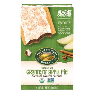 Nature&#39;s Path Organic Toaster Pastries, Frosted Granny&#39;s Apple Pie, 72 Count (Pack of 12, 11 Oz Boxes), Made From Real Apples