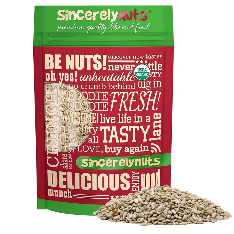 Sincerely Nuts Organic Sunflower Seed Kernels Raw (No Shell) (3lb bag)  Nutritious Antioxidant Rich Superfood Snack  Source of Protein, Fiber, Essential Vitamins &amp; Minerals  Vegan and Gluten Free