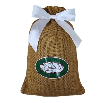 Fiddyment Farms 2 Lbs Lightly Salted Pistachios in Beige Burlap Bag
