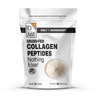 It&#39;s Just! - Collagen Protein Powder, 1.25lbs, Type I &amp; III, Pure Hydrolyzed Grass-Fed Collagen Peptides, Dissolves Quickly, Unflavored, 20oz