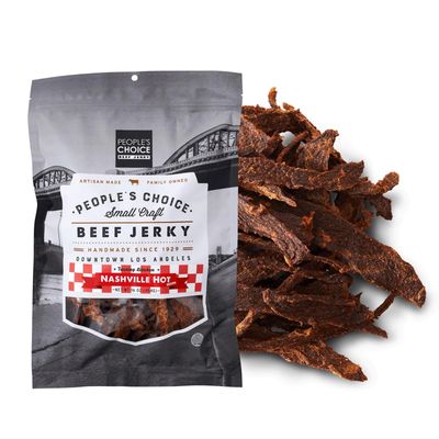 People&#39;s Choice Beef Jerky - Tasting Kitchen - Nashville Hot - Pounder of Super Spicy Jerky - Compare to World&#39;s Spiciest Heat of Carolina Reaper, Scorpion, Ghost Pepper - 1 Pound, 16 oz - 1 Bag