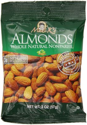 Madi K&#39;s Whole Natural Almonds, 2 Ounce (Pack of 36)