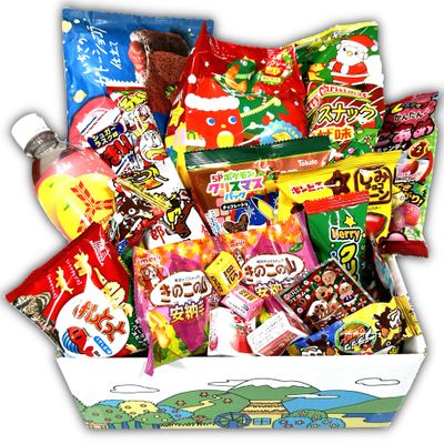 Japanese Snacks Dagashiya Box Pack 20 Count Individual Wrapped Gift Package Treats Mini Bar Assortments Japanes Party supplies food