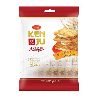 Richy Kenju Cream Onion Biscuits Vegetable Biscuits Cream Latte Biscuits snack Vietnamese food Japanese spongy and crispy banh quy Richy bnh quy Vietnam (1 Pack, Kenju Cream Onion-186g)