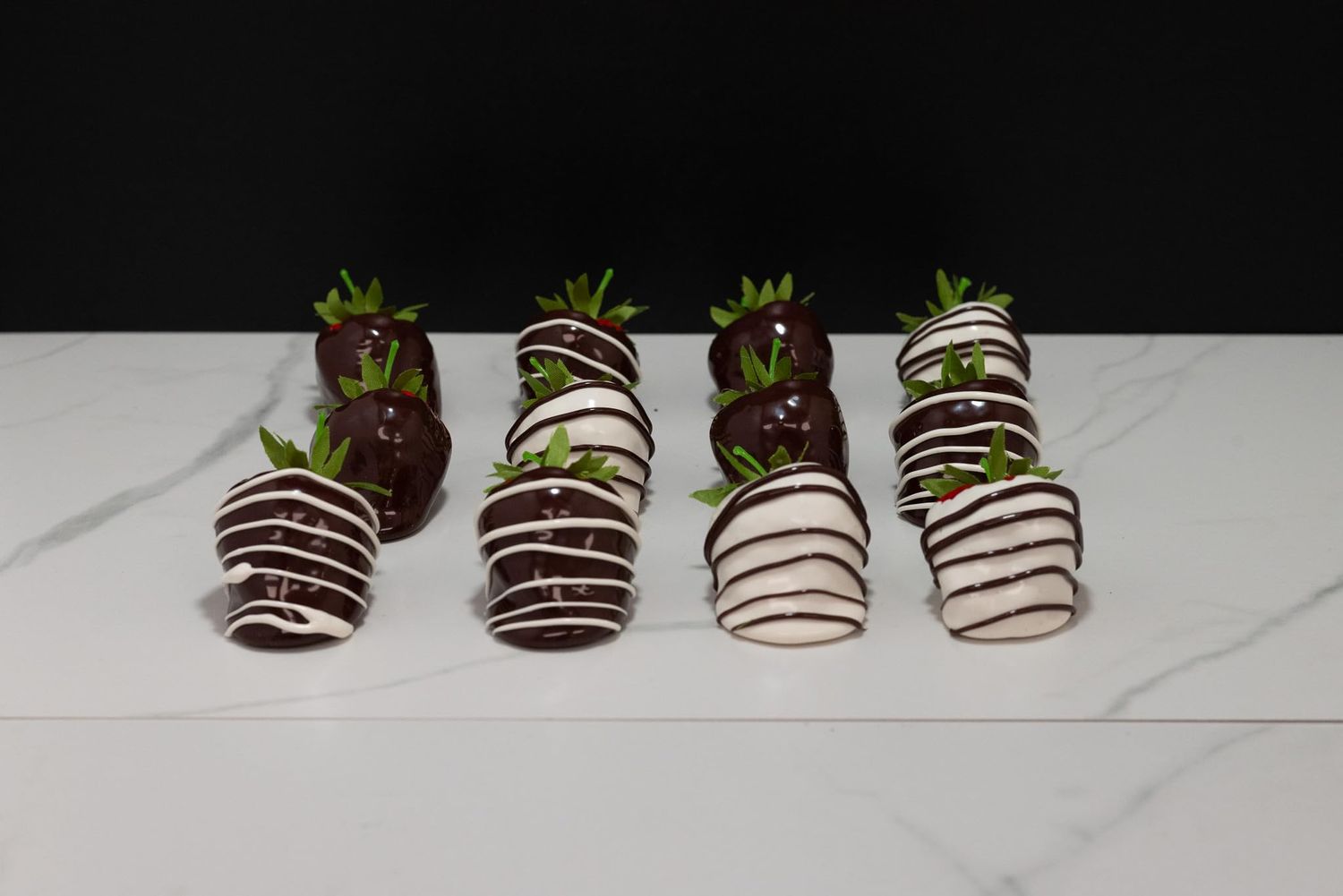 Fake Assorted Dipped Strawberries (set of 12)