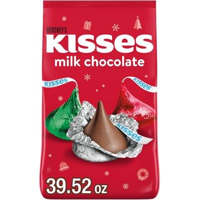 HERSHEY&#39;S KISSES Milk Chocolate, Christmas Candy Bulk Bag, 39.52 oz