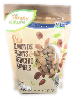 Simply Nature Raw Almonds Pecans &amp; Pistachio Kernels Non GMO