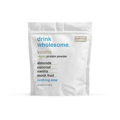 drink wholesome Vegan Vanilla Almond Protein Powder  for Sensitive Stomachs  Gut Friendly  No Artificial Sweeteners  No Stevia  Low Sodium  Paleo  Safe for Kids &amp; Seniors
