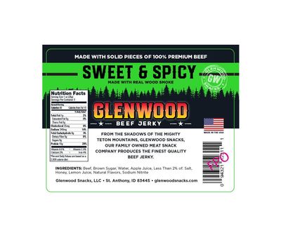 Glenwood Jerky 10oz Bag 100% Beef Jerky (SWEET &amp; SPICY)