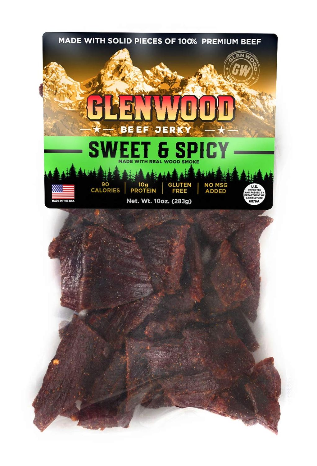 Glenwood Jerky 10oz Bag 100% Beef Jerky (SWEET &amp; SPICY)