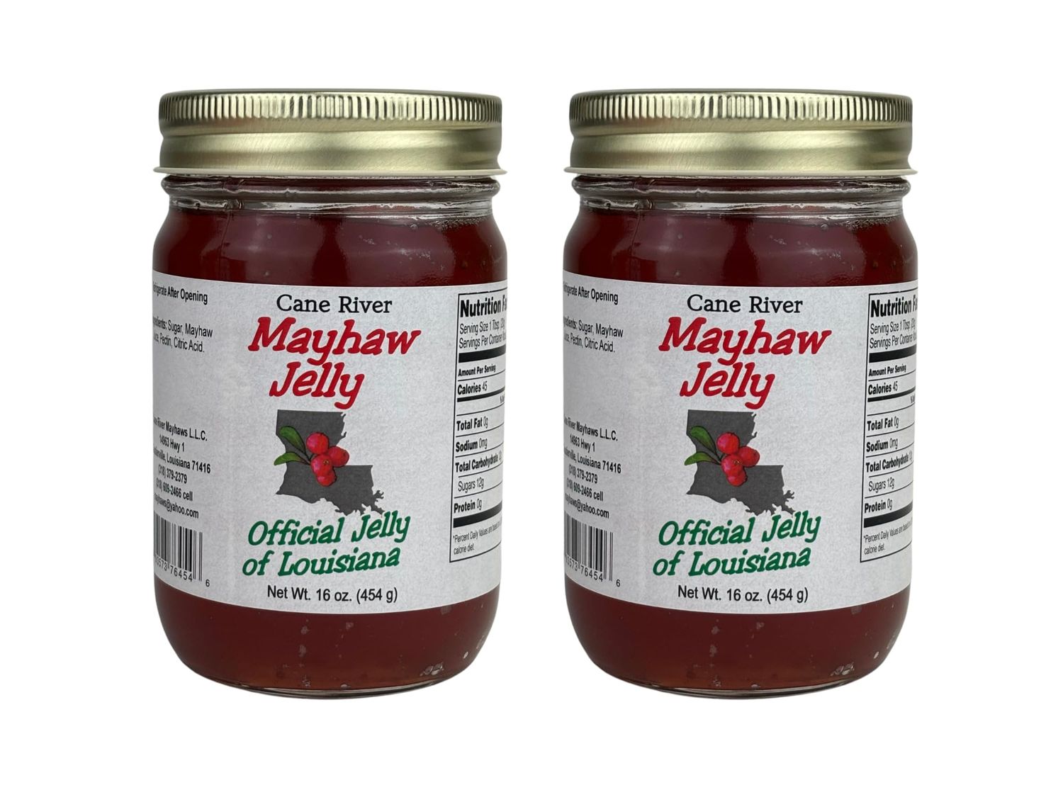 Cane River Mayhaw Jelly - 16 Ounce Jar - Southern Gourmet Spread for Biscuits, Toast, and Desserts - Premium Handmade Jelly with Authentic Mayhaw Fruit Flavor - Breakfast, Snacks, and Gift (2 Pack)