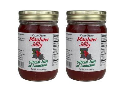 Cane River Mayhaw Jelly - 16 Ounce Jar - Southern Gourmet Spread for Biscuits, Toast, and Desserts - Premium Handmade Jelly with Authentic Mayhaw Fruit Flavor - Breakfast, Snacks, and Gift (2 Pack)