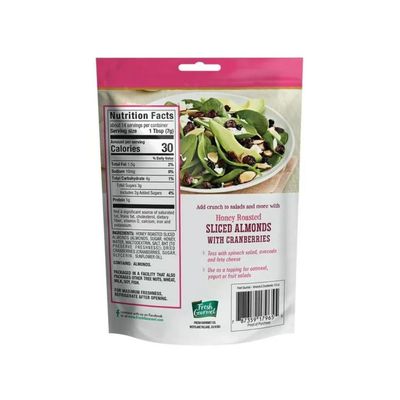 Fresh Gourmet Honey Roasted Sliced Almonds &amp; Cranberries (3.5 Ounce (Pack of 1))