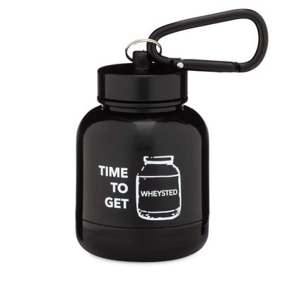 ONMYWHEY - Protein Powder &amp; Supplement Funnel Keychain, Portable To-Go Container for The Gym, Workouts, Fitness, &amp; Travel - TSA Approved, Time To Get Wheysted