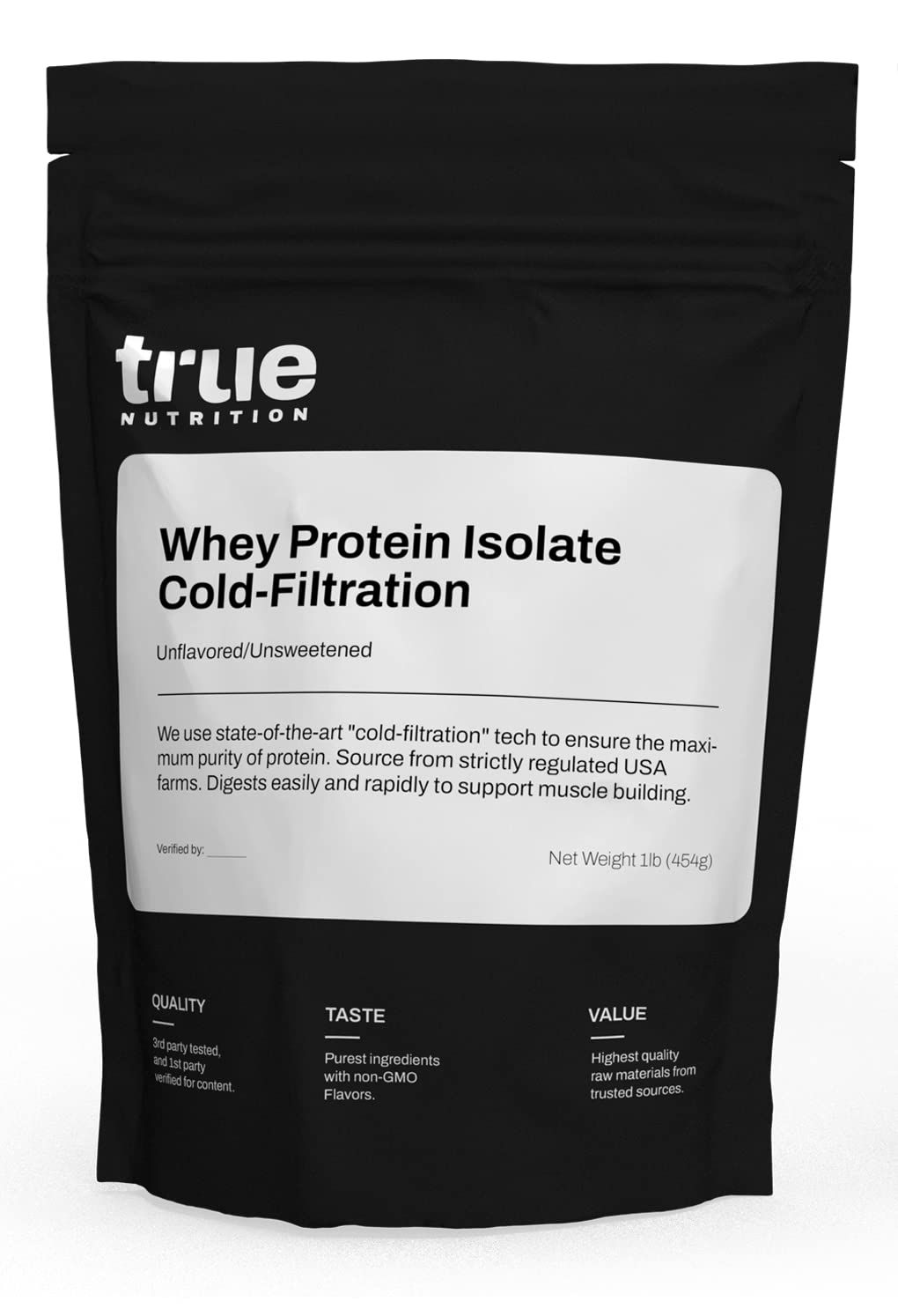 Unflavored Whey Protein Isolate Cold-Filtration - 100% Whey Protein Powder - 27g Protein per Serving - Mixes Easily and Tastes Great - Third Party Tested - Unflavored/Unsweetened - 1lb