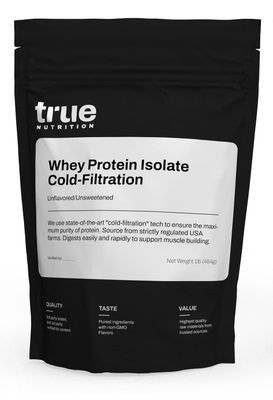 Unflavored Whey Protein Isolate Cold-Filtration - 100% Whey Protein Powder - 27g Protein per Serving - Mixes Easily and Tastes Great - Third Party Tested - Unflavored/Unsweetened - 1lb