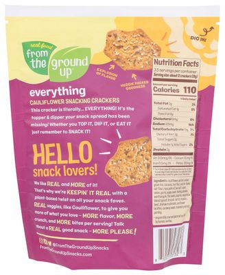 from The Ground UP Cauliflower Everything Snacking Crackers, 3.5 OZ