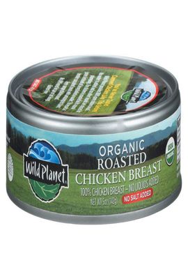 Wild Planet Organic Roasted Chicken Breast, Skinless and Boneless, No Salt Added, 100% chicken breast, 5 Ounce