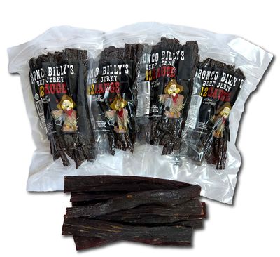 Bronco Billys Beef Jerky 12 Gauge Old Country Strips 4-Pack