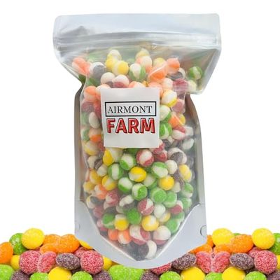 Freeze Dried Candy Sour Rainbow Candy 1LB (16oz) - Ships In Box - Deliciously Crunchy, Intense Flavor, Lightweight Snack - Resealable Bag (Sour 1lb)