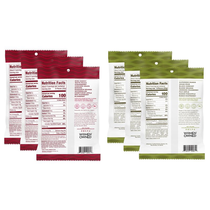Albanese World's Best True to Fruit Gummies, Variety Pack, 5oz Bag of Gummy Candy (Pack of 6), Individually Wrapped Soft &amp; Chewy Candy Snacks
