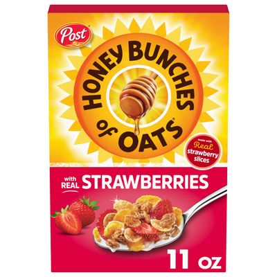 Honey Bunches of Oats Strawberry, Heart Healthy, Low Fat, made with Whole Grain Cereal, 11 Ounce