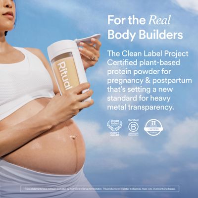 Ritual Prenatal Vegan Plant Based Protein Powder: Choline to Support Pregnancy, Postpartum, & Lactation, 20g Organic Pea Protein from Regenerative Farms in USA, Sugar Free, Vanilla, 1 Lbs