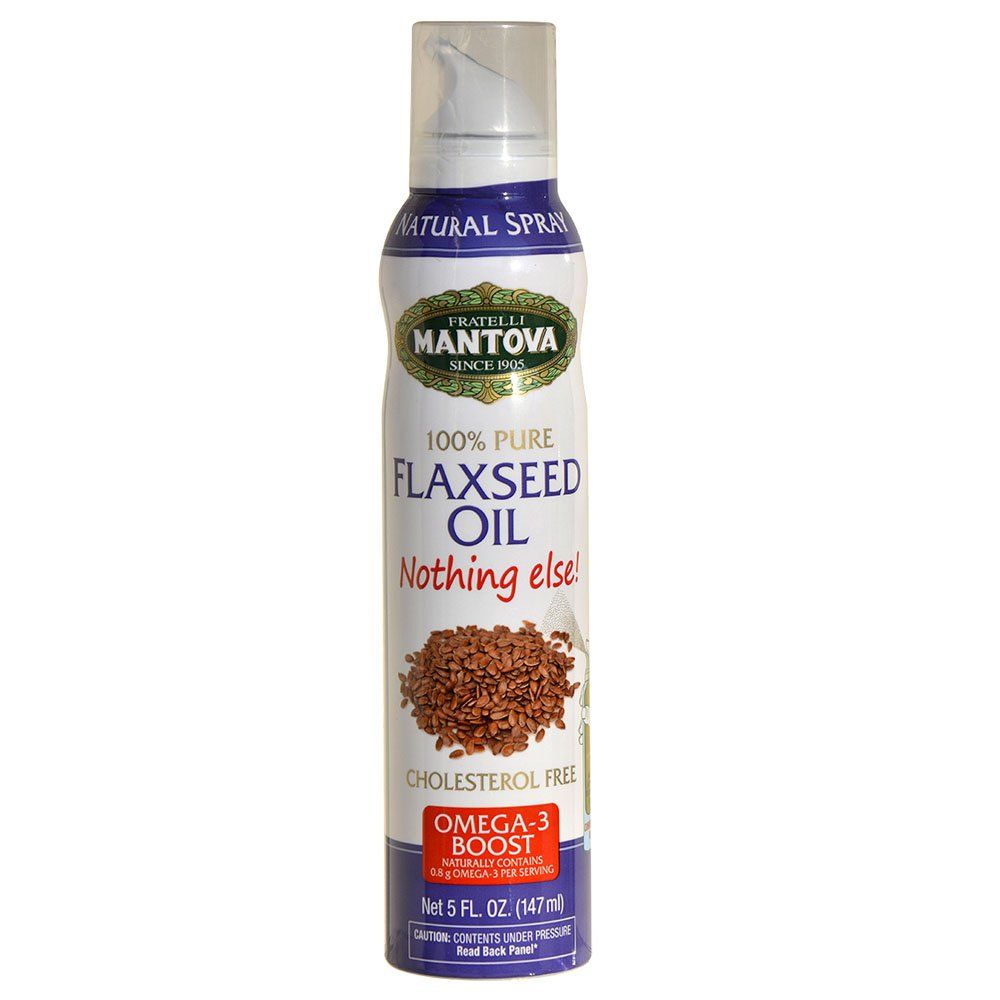 Mantova Flaxseed Oil, 100% Pure Cooking Spray with Omega-3, perfect for Keto snacks, baking, or seasoning for cooking, our oil dispenser bottle lets you spray, drip, or stream with no waste, 5 oz