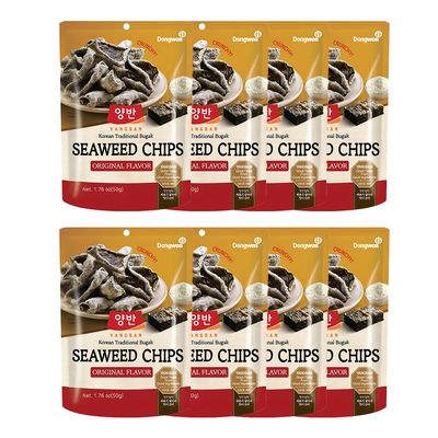 Dongwon YANGBAN Seaweed Chips  Classic Original Flavor  Authentic Korean Seaweed Nori Snack  Crispy and Light  Traditional Kimbugak () Snack (1.76 oz x 8 packs)