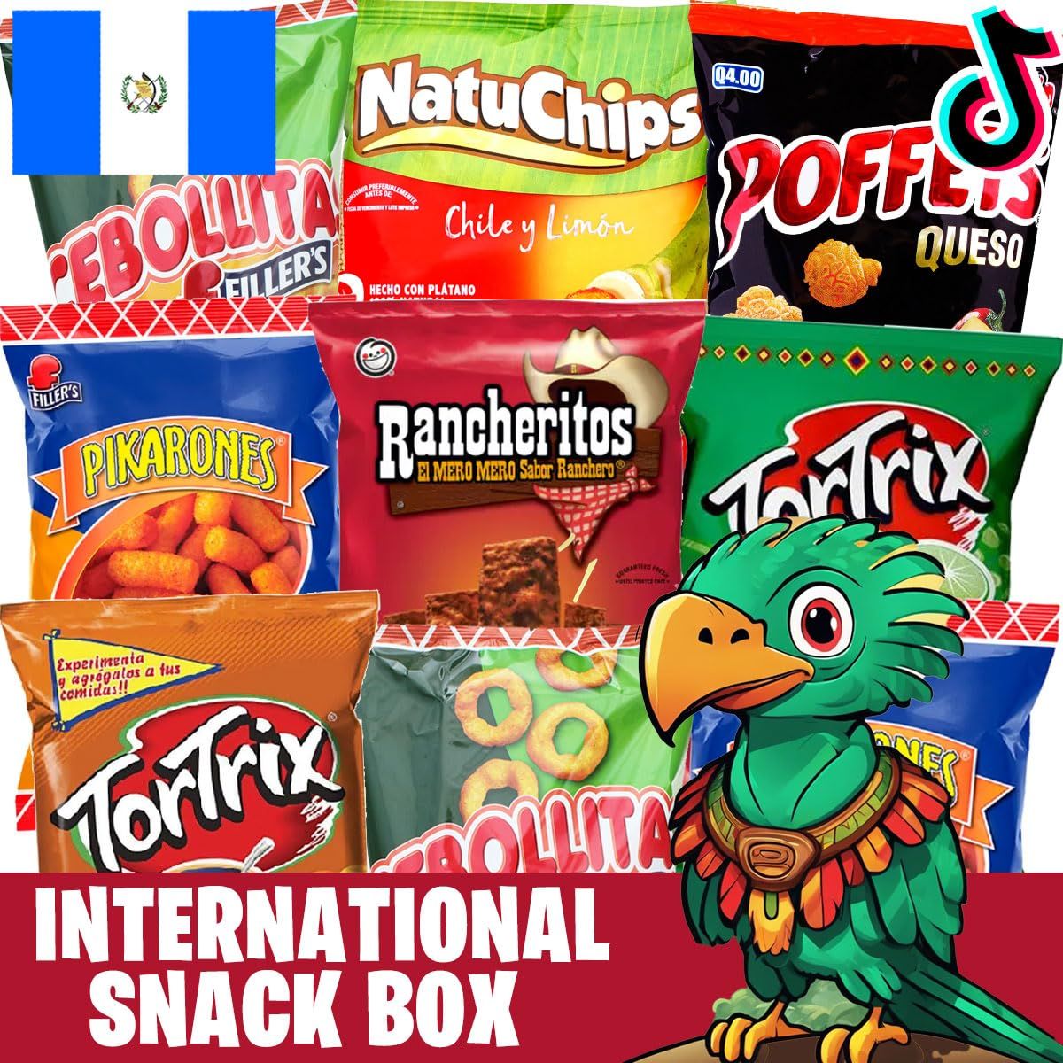 Charloo Premium Foreign Snack Box  FREE Surprise! - Guatemala Exotic Snacks Foreign Snacks Weird Snacks Weird Food Unique Snacks from Guatemala Variety Pack
