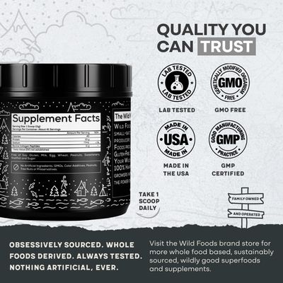 Wild Collagen Peptides Powder  Unflavored Ancient Diet Protein Powder for Men &amp; Women  Non-GMO, Keto &amp; Paleo Friendly Supplements  (16 oz)